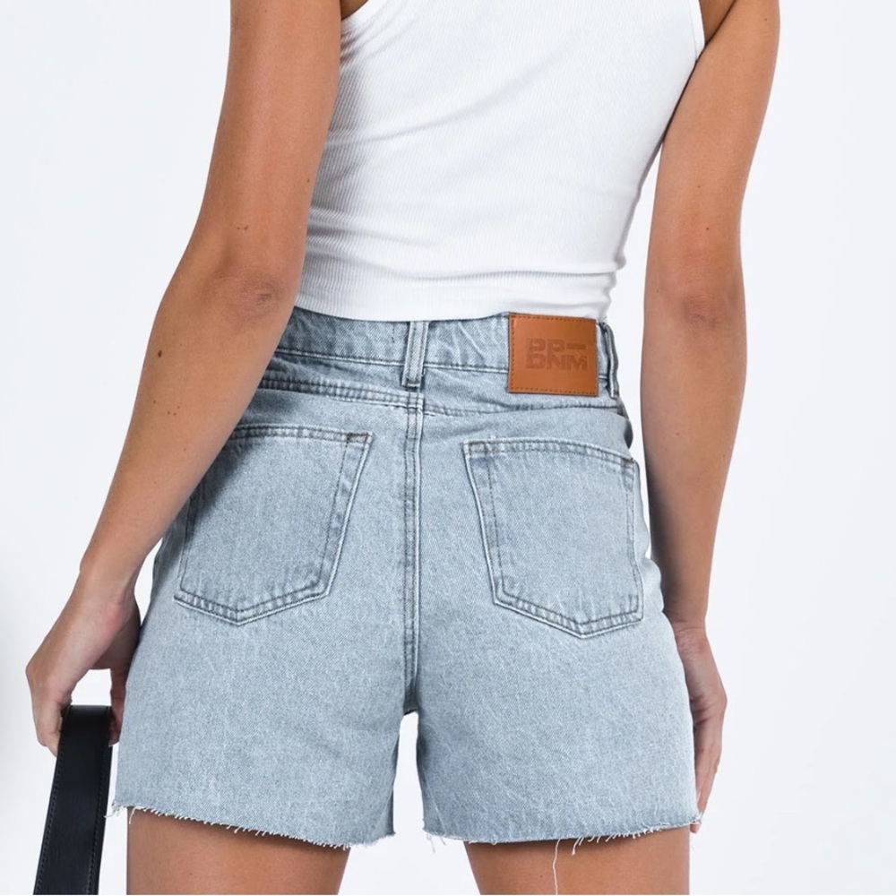 Princess Polly Light Blue Jean Shorts - Picture 5 of 6